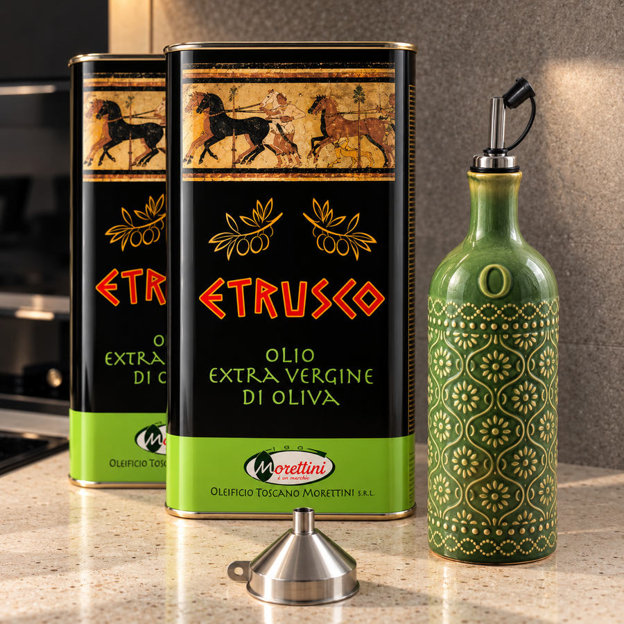 Cirulli Olio Set | 6L Natives Olivenöl Extra + Keramischer Ausgießer