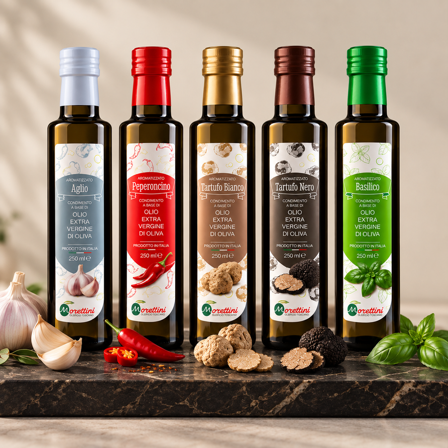 Italiaanse Olijfolie Proefpakket – 5 Smaken | 1,25L